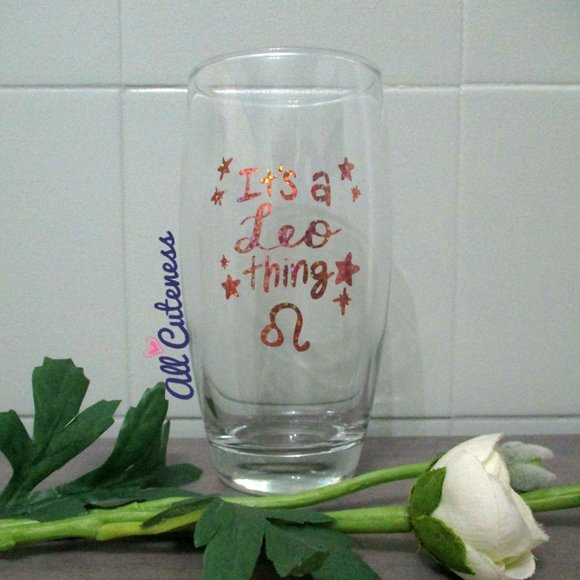 Leo Zodiac Glass - Picture 1 of 1